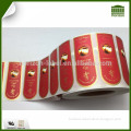 Gold Stamping Synthetic Paper Red Lamp Fragrance Stickers with Matt Lamination